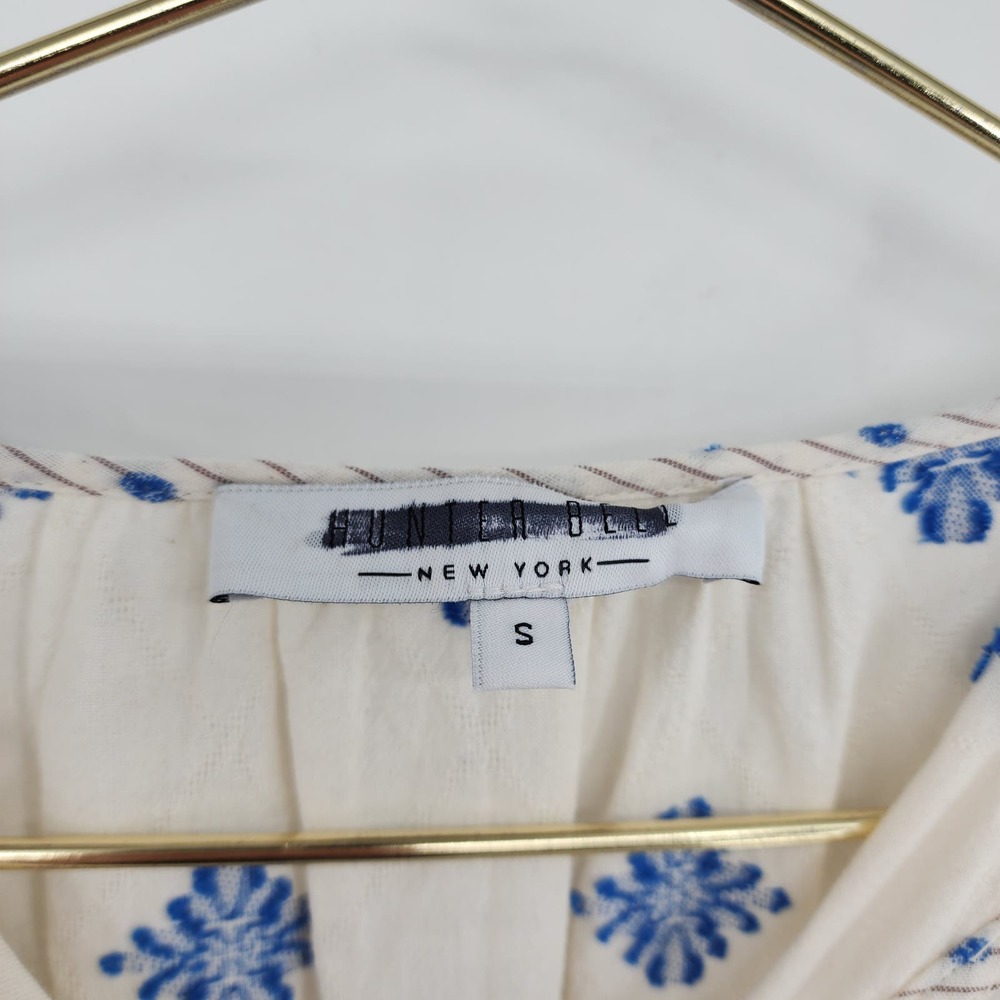 Hunter Bell Clementine Dress Blue Medallion Cream Size Small NWOT - Picture 3 of 8